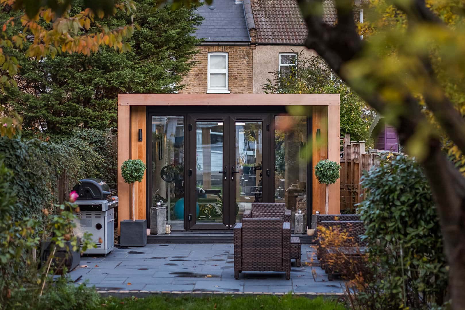 garden room with outdoor seating area