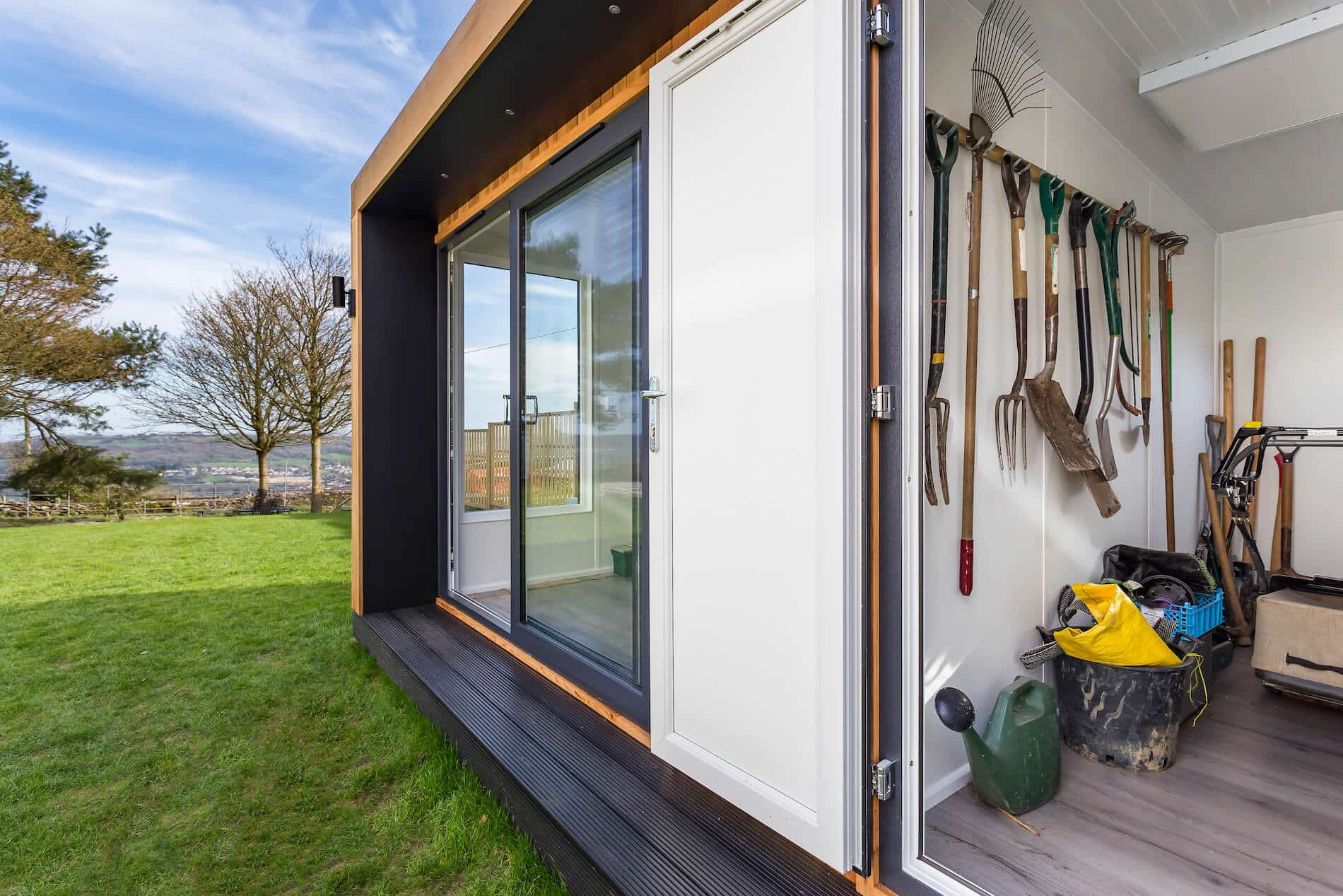 shed storage space in a garden room