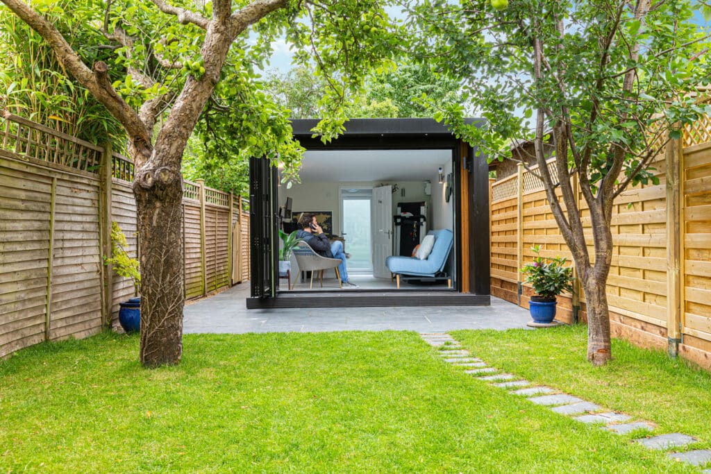 open space of the garden room amongst the trees