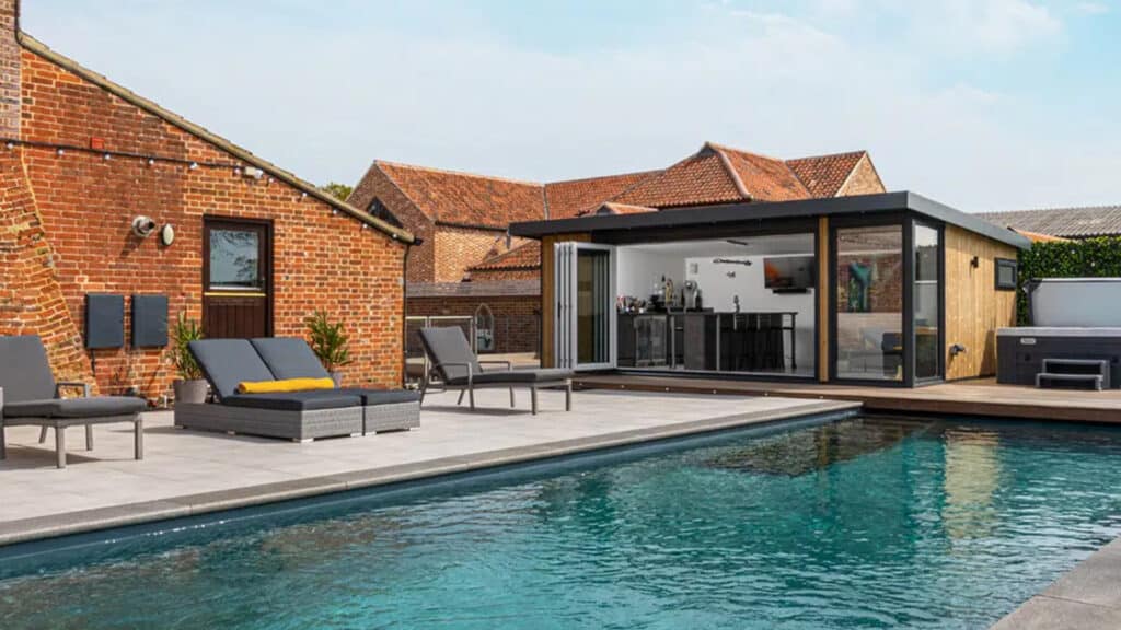 Poolside garden room to promote Bank Holiday Showroom Event