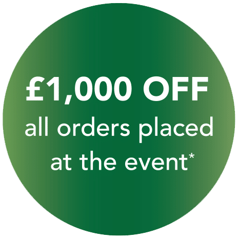 £1,000 off all orders placed at the event*
