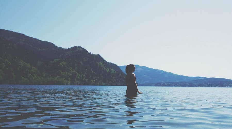 woman relaxing in peaceful water